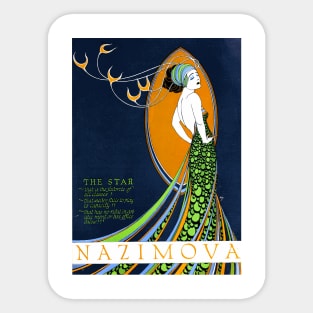 Alla Nazimova in Madame Peacock - Vintage Silent Film Poster Art Sticker